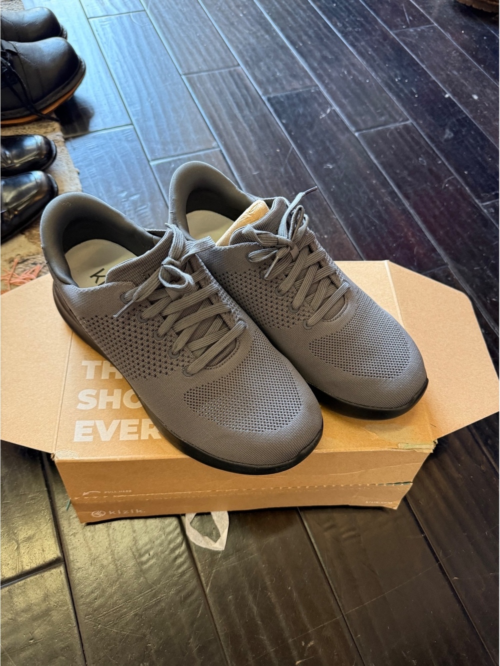 Kizik Lima Hand-Free grey knit trainers
